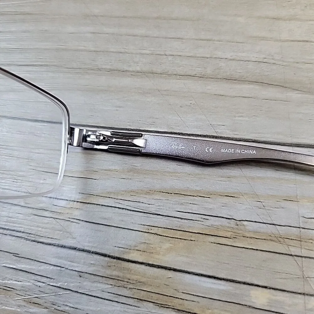 Ray-Ban RB6158 2553 Eyeglasses Frames Only Half Rim Silver 53-18-140  Metal‎